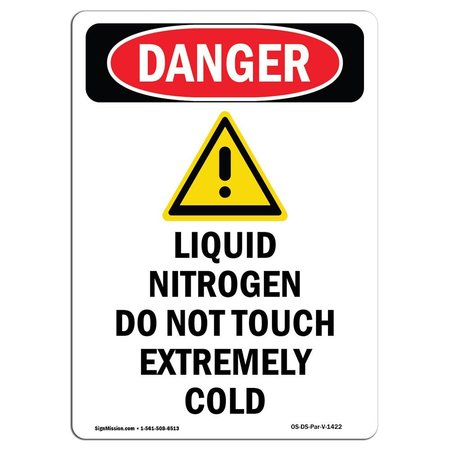 SIGNMISSION Safety Sign, OSHA Danger, 14" Height, Liquid Nitrogen Do, Portrait OS-DS-D-1014-V-1422